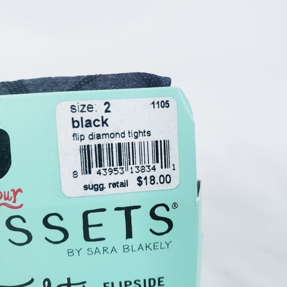 NWT Spanx Assets Reversible Shaping Tights Flipside Diamond Black 2 - Picture 3 of 5